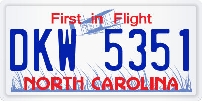 NC license plate DKW5351