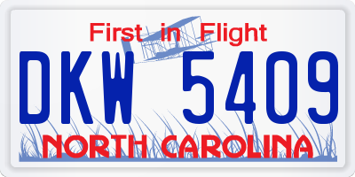 NC license plate DKW5409