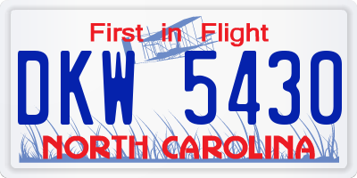 NC license plate DKW5430