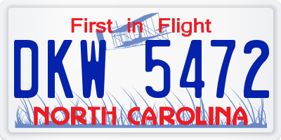 NC license plate DKW5472