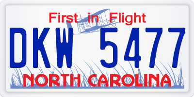 NC license plate DKW5477