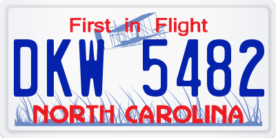NC license plate DKW5482