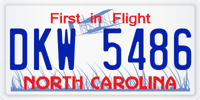 NC license plate DKW5486