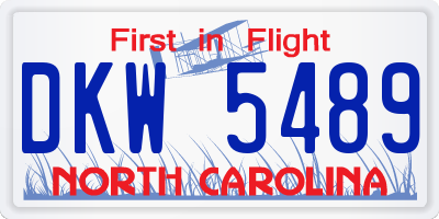 NC license plate DKW5489