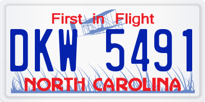 NC license plate DKW5491