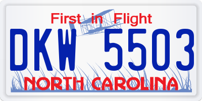 NC license plate DKW5503