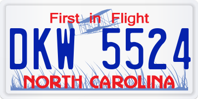 NC license plate DKW5524