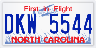 NC license plate DKW5544