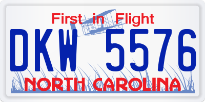 NC license plate DKW5576