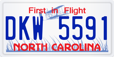 NC license plate DKW5591