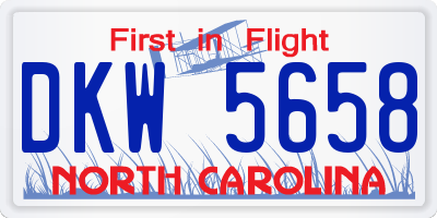 NC license plate DKW5658