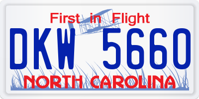NC license plate DKW5660