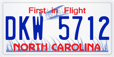 NC license plate DKW5712