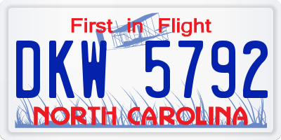 NC license plate DKW5792