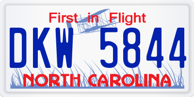 NC license plate DKW5844