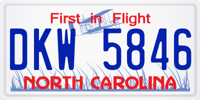 NC license plate DKW5846