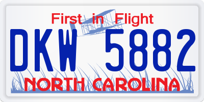 NC license plate DKW5882