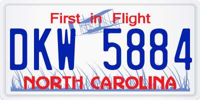 NC license plate DKW5884