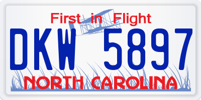 NC license plate DKW5897