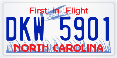 NC license plate DKW5901