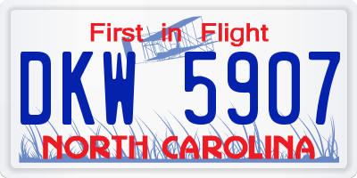 NC license plate DKW5907