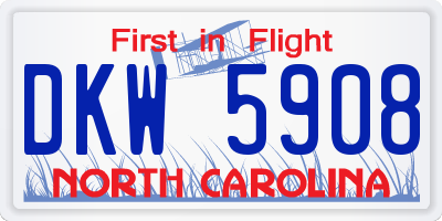 NC license plate DKW5908