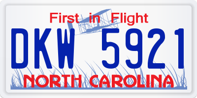 NC license plate DKW5921