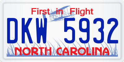 NC license plate DKW5932