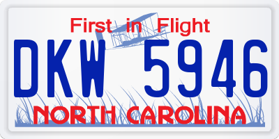 NC license plate DKW5946