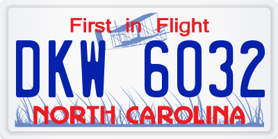 NC license plate DKW6032