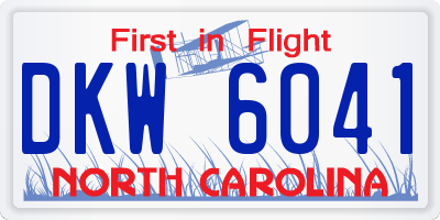 NC license plate DKW6041