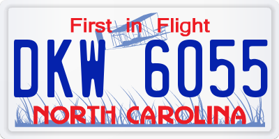 NC license plate DKW6055