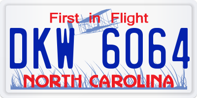 NC license plate DKW6064
