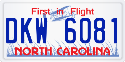 NC license plate DKW6081