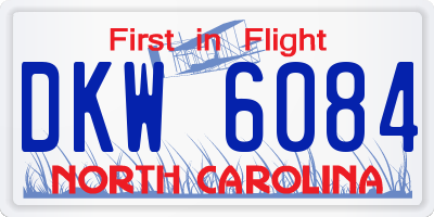 NC license plate DKW6084