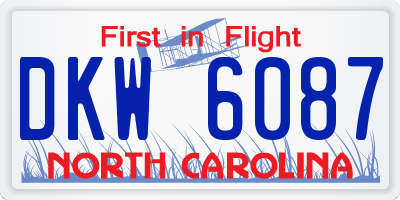 NC license plate DKW6087
