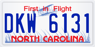 NC license plate DKW6131