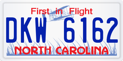 NC license plate DKW6162