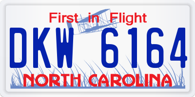 NC license plate DKW6164