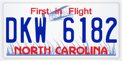 NC license plate DKW6182