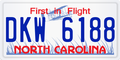 NC license plate DKW6188