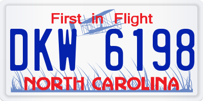 NC license plate DKW6198