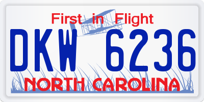 NC license plate DKW6236