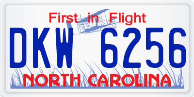 NC license plate DKW6256