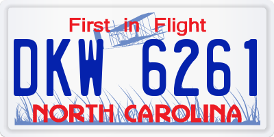 NC license plate DKW6261