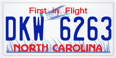 NC license plate DKW6263