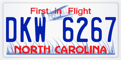 NC license plate DKW6267