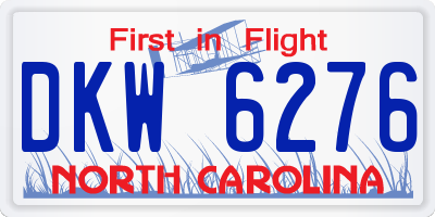 NC license plate DKW6276