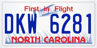 NC license plate DKW6281