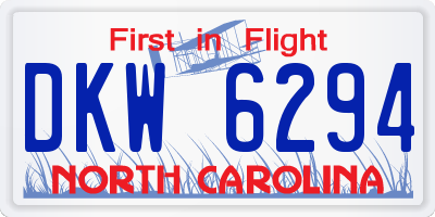 NC license plate DKW6294